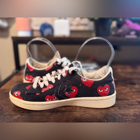 Converse‎ x Play Comme Des Garcons CDG Pro Low Hearts size 6.5 w/5m - Picture 6 of 11